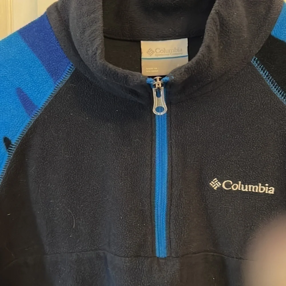 𝅺Columbia  Unisexual pullover fleece with zipper neck Large
